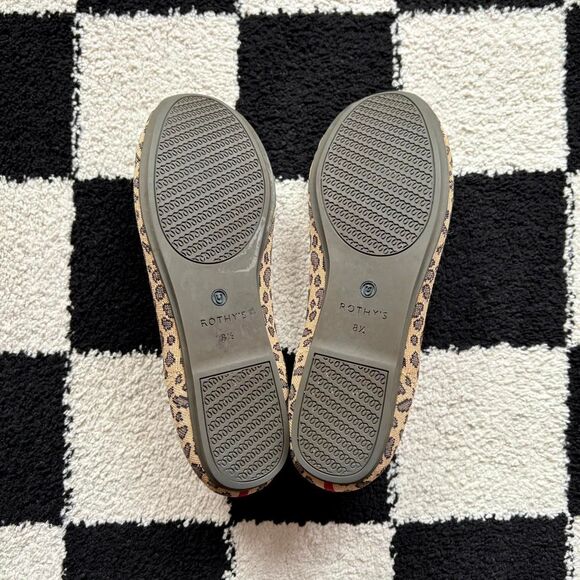 Rothy's The Flat Spotted Leopard Animal Print Round Toe Slip On Ballet Flats 8.5 - Picture 2 of 7